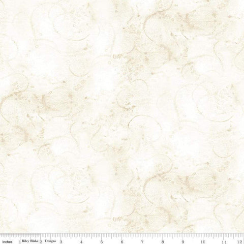 Painter's Watercolor Swirl C680 Aged White - Riley Blake Designs - Off White Tone-on-Tone - Quilting Cotton Fabric