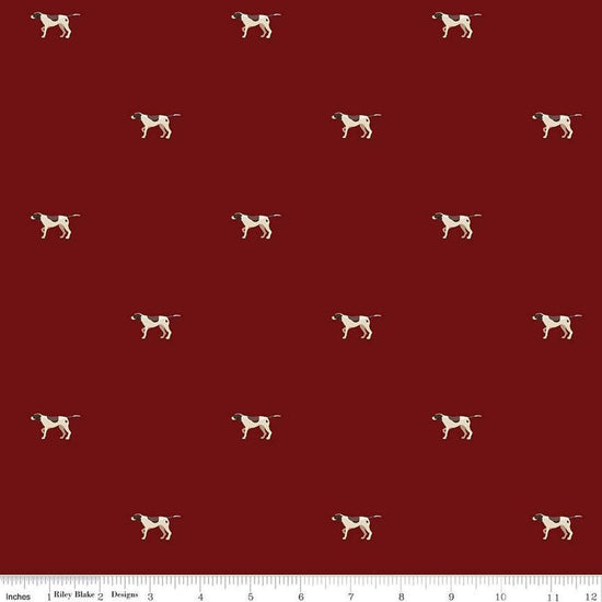 Image of Plaid-Venture Club Pointers Mahogany quilting cotton fabric by by the RBD Designers for Riley Blake Designs. Features plaid on a red background. Cute Little Fabric Shop