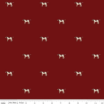 Image of Plaid-Venture Club Pointers Mahogany quilting cotton fabric by by the RBD Designers for Riley Blake Designs. Features plaid on a red background. Cute Little Fabric Shop