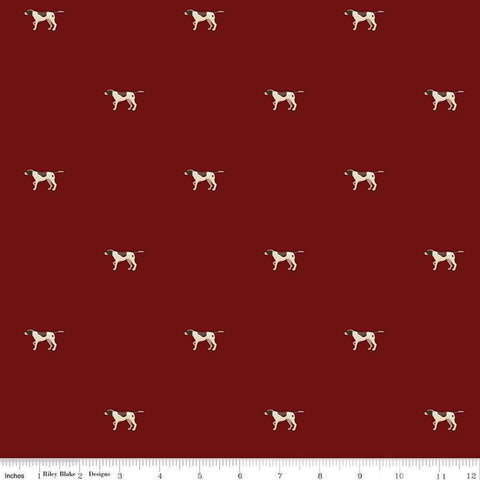 Image of Plaid-Venture Club Pointers Mahogany quilting cotton fabric by by the RBD Designers for Riley Blake Designs. Features plaid on a red background. Cute Little Fabric Shop