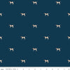 Image of Plaid-Venture Club Pointers Navy quilting cotton fabric by by the RBD Designers for Riley Blake Designs. Features dogs on a blue background. Cute Little Fabric Shop