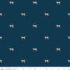 Image of Plaid-Venture Club Pointers Navy quilting cotton fabric by by the RBD Designers for Riley Blake Designs. Features dogs on a blue background. Cute Little Fabric Shop
