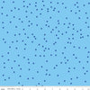 Image of On The Dot Carolina quilting cotton fabric by Sew Yeah Quilting for Riley Blake Designs. Features dots on a blue background. Cute Little Fabric Shop