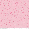 Image of On The Dot Blossom quilting cotton fabric by Sew Yeah Quilting for Riley Blake Designs. Features dots on a pink background. Cute Little Fabric Shop