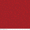 Image of On The Dot Crimson quilting cotton fabric by Sew Yeah Quilting for Riley Blake Designs. Features dots on a red background. Cute Little Fabric Shop