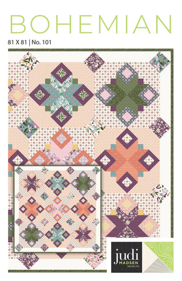 SALE Bohemain Quilt PATTERN P004 - Judi Madsen - Riley Blake Designs - INSTRUCTIONS Only - Pieced Star Blocks