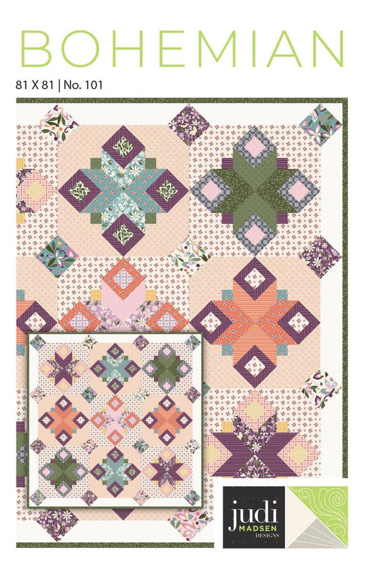 SALE Bohemain Quilt PATTERN P004 - Judi Madsen - Riley Blake Designs - INSTRUCTIONS Only - Pieced Star Blocks