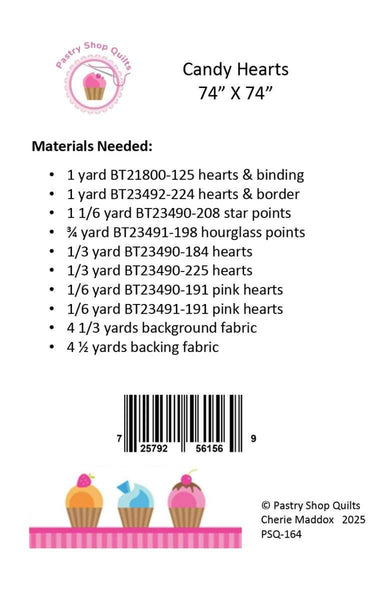SALE Candy Hearts Quilt PATTERN P257 by Pastry Shop Quilts - Riley Blake Designs - INSTRUCTIONS Only - Square Quilt Love Punch