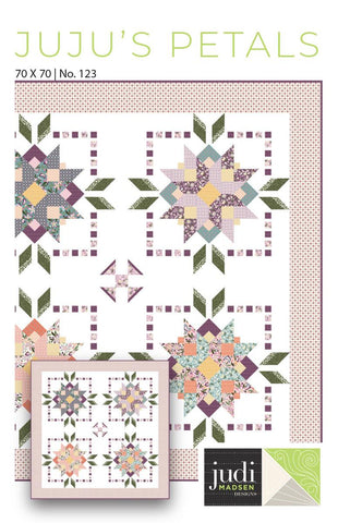 Juju's Petals Quilt PATTERN P004 by Judi Madsen - Riley Blake Designs - INSTRUCTIONS Only - Easy Blocks Negative Space