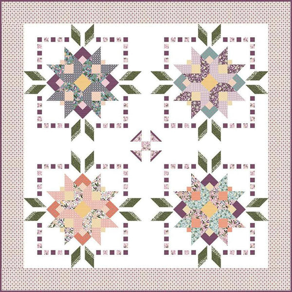 Juju's Petals Quilt PATTERN P004 by Judi Madsen - Riley Blake Designs - INSTRUCTIONS Only - Easy Blocks Negative Space