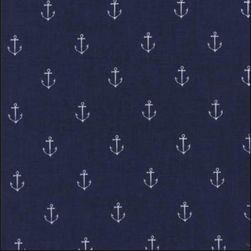 Anchors Away DC9717 Navy - Michael Miller - Anchors Sea Ocean Sailing Dark Blue - Quilting Cotton Fabric