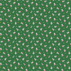 Image of Whimsies Dogs Green quilting cotton fabric by Claire Holliday for QT Fabrics. Features dogs on a green background. Cute Little Fabric Shop