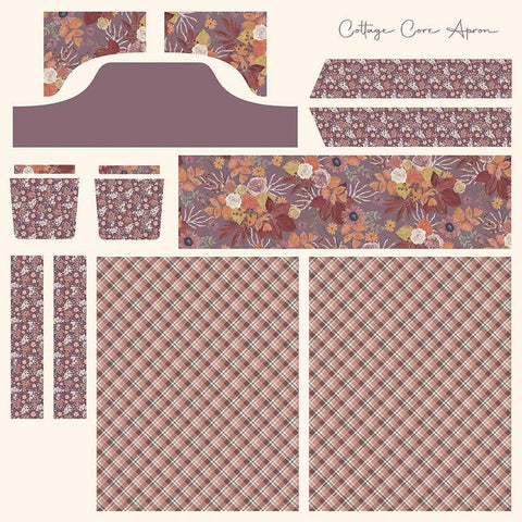 SALE Evening on the Prairie Cottage Core CANVAS Panel Grape HD16754 - Riley Blake Designs - Lightweight Canvas Cotton Apron