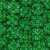 Image of Spirit of Ireland Shamrock Clusters Green quilting cotton fabric by Morris Creative Group for QT Fabrics. Features clovers on a green background. Cute Little Fabric Shop