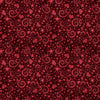 Image of Hearts & Hugs Hearts and Scroll Garnet quilting cotton fabric by Morris Creative Group for QT Fabric. Features shapes on a red background. Cute Little Fabric Shop