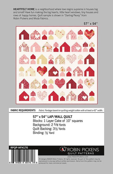 Heartfelt Home Quilt PATTERN RPQP-HFH170 by Robin Pickens- Moda Fabrics - INSTRUCTIONS Only - !0 inch Stacker Friendly