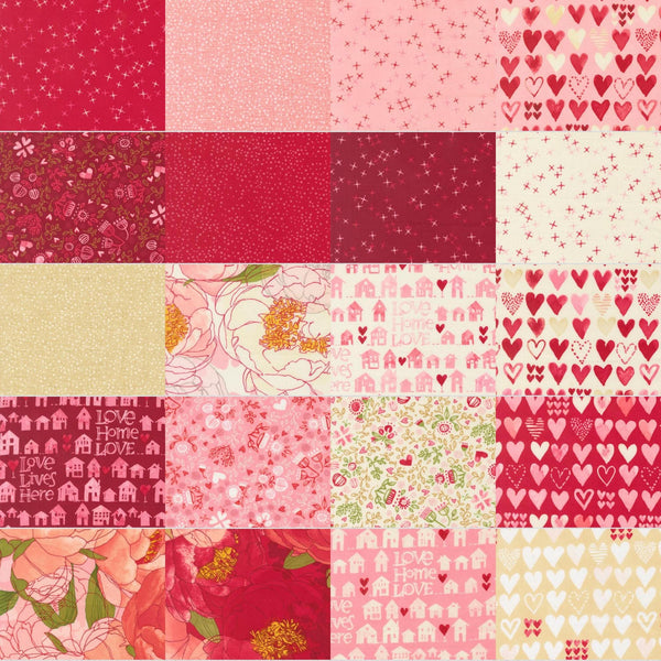 Darling Peony Mini Charm Pack 2 1/2" Stacker Bundle 48790MC - Moda Fabrics - 42 piece Precut Pre cut - Quilting Cotton Fabric