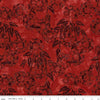 Image of Expressions Batiks Places You'll Go Western Reflections Red Fox quilting cotton fabric by The RBD Designers for Riley Blake Designs. Features flowers on a red background. Cute Little Fabric Shop