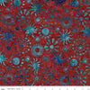 Image of Expressions Batiks Places You'll Go Western Reflections Bronze Sea quilting cotton fabric by The RBD Designers for Riley Blake Designs. Features flowers on a red background. Cute Little Fabric Shop