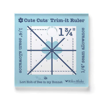 SALE Cute Cuts Trim-It Ruler 1 3/4" Square - STTI-46827 - Riley Blake Plastic Non-Slip Ruler