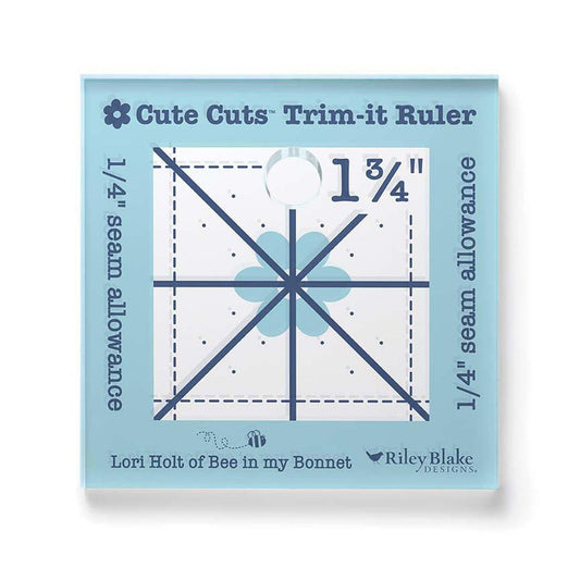 SALE Cute Cuts Trim-It Ruler 1 3/4" Square - STTI-46827 - Riley Blake Plastic Non-Slip Ruler