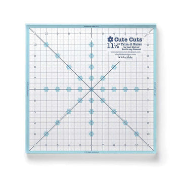 SALE Cute Cuts Trim-It Ruler 11 1/2" Square - STTI-46830 - Riley Blake Plastic Non-Slip Ruler