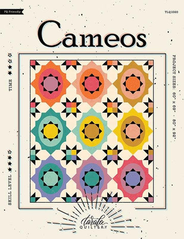SALE Cameos Quilt Pattern TLQ-1020 - Taralee Quiltery - Moda Fabrics - INSTRUCTIONS Only - Multiple Sizes Fat Quarter Friendly