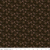 Image of Morning Latte Berries Espresso quilting cotton fabric by Sandy Gervais for Riley Blake Designs. Features berries on a brown background. Cute Little Fabric Shop