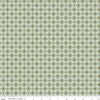 Image of Morning Latte Tile Aloe quilting cotton fabric by Sandy Gervais for Riley Blake Designs. Features geometric designs on a green background. Cute Little Fabric Shop