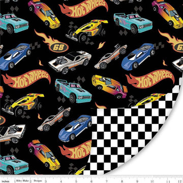 Double Lush Velvet Hot Wheels Made to Race LV16804 - Riley Blake Designs - Double Sided Plush - No Fray - Official Licensed Product