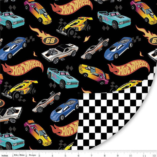 Double Lush Velvet Hot Wheels Made to Race LV16804 - Riley Blake Designs - Double Sided Plush - No Fray - Official Licensed Product