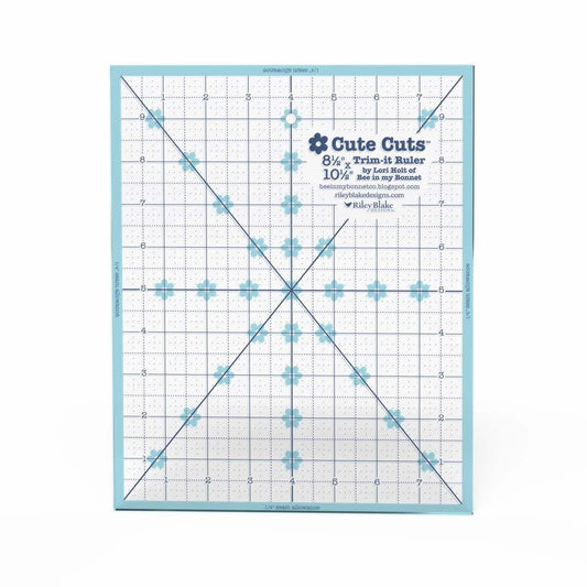 DEAL Lori Holt Cute Cuts Trim-It Ruler 8 1/2" x 10 1/2" STTI-42331 - Riley Blake Designs - Plastic Non-Slip 8.5" x 10.5" Ruler