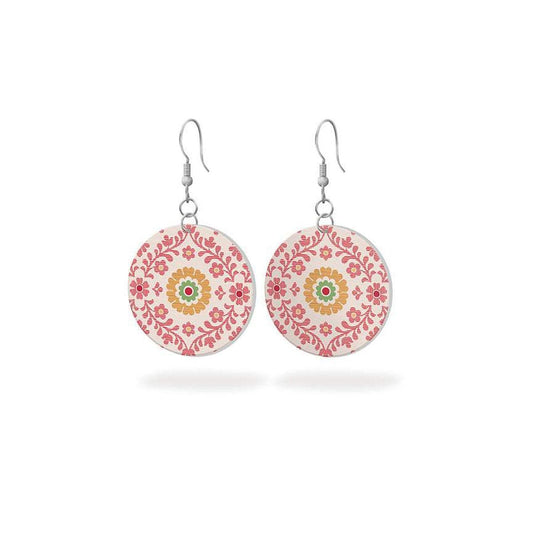 SALE Leather Circle Earrings STLR-45538 Piece & Plenty - Riley Blake Designs - 100% Full Grain Leather - Hypoallergenic Hooks