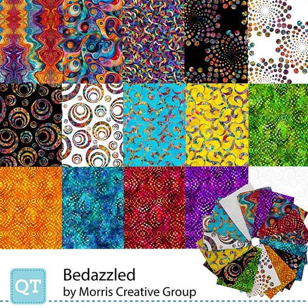 Bedazzled Fat Quarter Bundle 15 pieces - QT Fabrics - Pre cut Precut - Abstract Geometric - Quilting Cotton Fabric