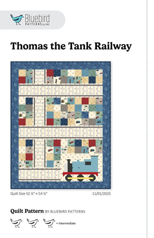 SALE Thomas the Tank Railway Quilt PATTERN P100 - Bluebird Patterns - Riley Blake Designs - INSTRUCTIONS Only - Train Tracks