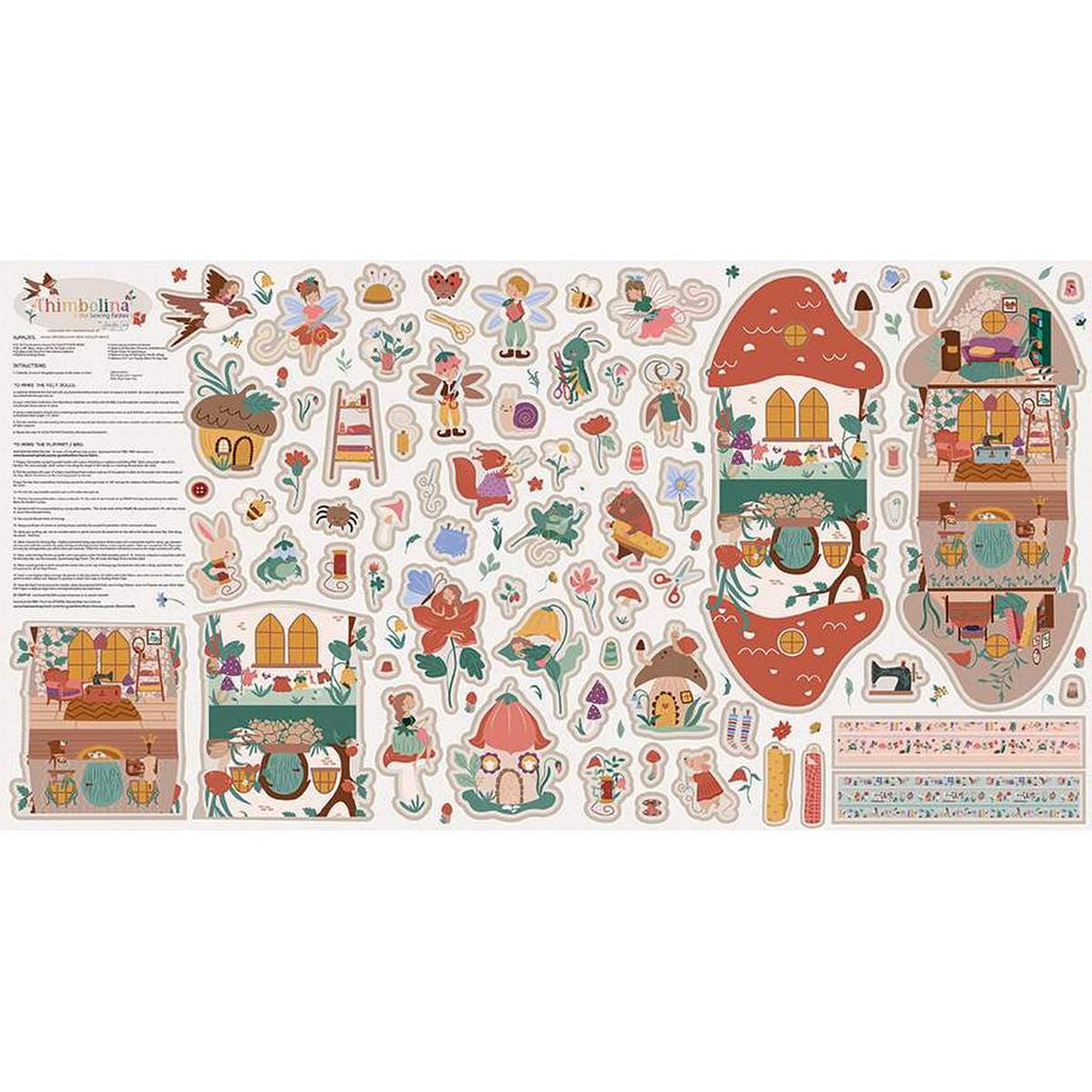 SALE Thimbelina & The Sewing Fairies FELT Panel FT16868 - Riley Blake Designs - Pieces Fairy Playmat - Polyester Felt Panel