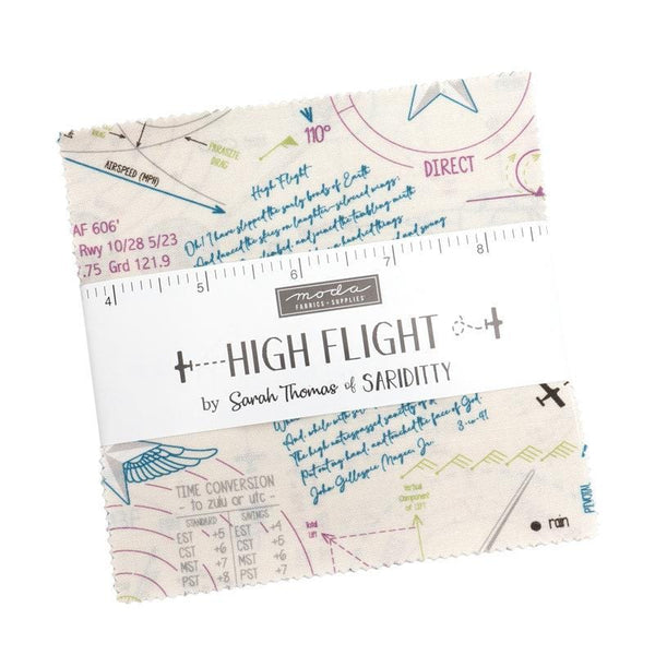 High Flight Charm Pack 5 Inch Stacker Bundle 45060PP - Moda Fabrics - 42 piece Precut Pre cut - Quilting Cotton Fabric