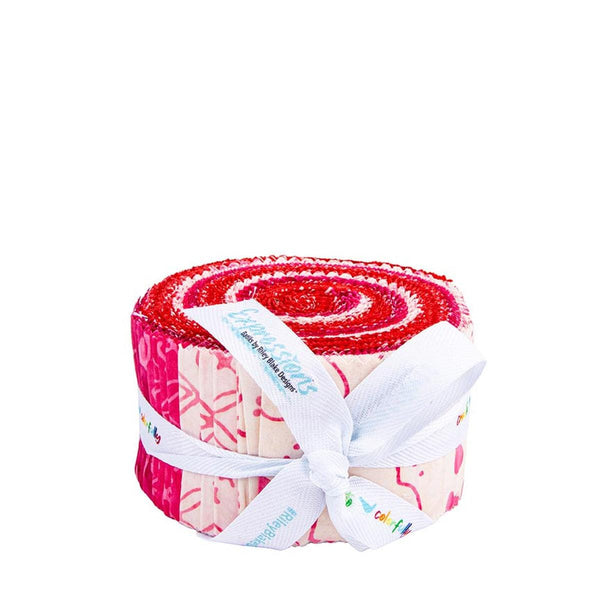 Expressions Batiks Love Punch 2.5 Inch Rolie Polie Jelly Roll 40 pieces - Riley Blake - Precut - Quilting Cotton Fabric