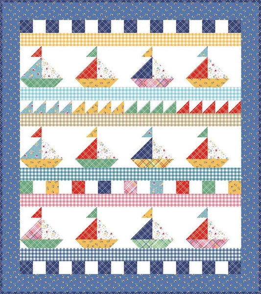 SALE American Jane Patterns Sail Away Quilt PATTERN P205 - American Jane - Riley Blake Designs - INSTRUCTIONS Only - Appliqued