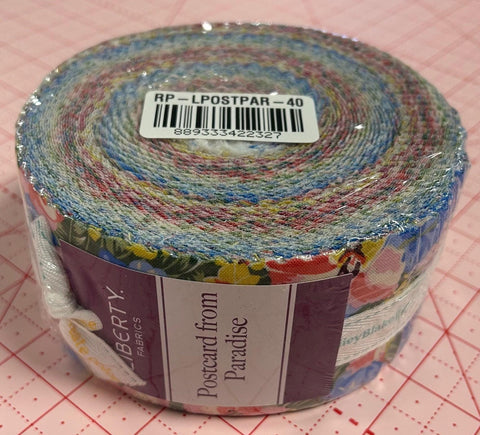 Postcard From Paradise 2.5-Inch Rolie Polie Jelly Roll 40 pieces - Riley Blake - Precut Bundle - Quilting Cotton Fabric