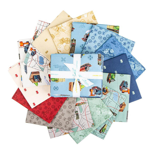 Thomas & Friends™ 80th Anniversary Fat Quarter Bundle 15 pieces FQ-17010-15 - Precut - Quilting Cotton Fabric - Licensed Product