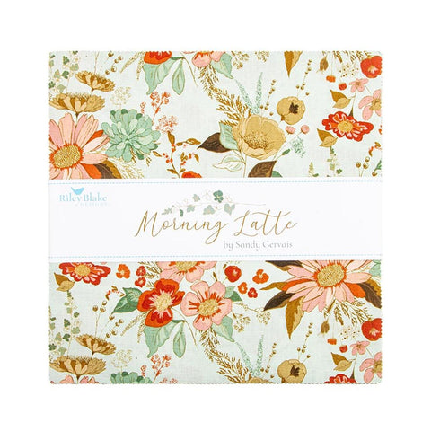 SALE Morning Latte Layer Cake 10" Stacker Bundle - Riley Blake Designs - 42 piece Precut Pre cut - Quilting Cotton Fabric