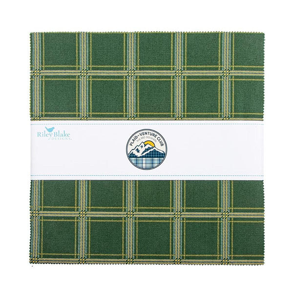 SALE Plaid-Venture Club Layer Cake 10" Stacker Bundle - Riley Blake Designs - 42 piece Precut Pre cut - Quilting Cotton Fabric