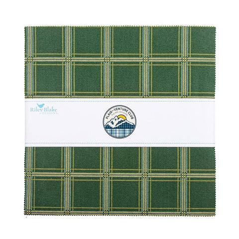 SALE Plaid-Venture Club Layer Cake 10" Stacker Bundle - Riley Blake Designs - 42 piece Precut Pre cut - Quilting Cotton Fabric