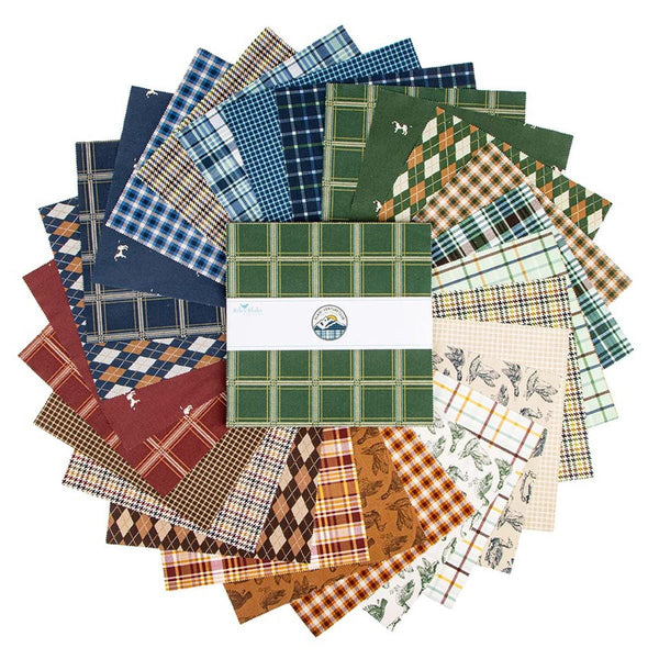 SALE Plaid-Venture Club Layer Cake 10" Stacker Bundle - Riley Blake Designs - 42 piece Precut Pre cut - Quilting Cotton Fabric