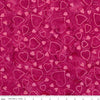 Image of Expressions Batiks Love Punch Berry Persimmon quilting cotton fabric by The RBD Designers for Riley Blake Designs. Features hearts on a pink background. Cute Little Fabric Shop