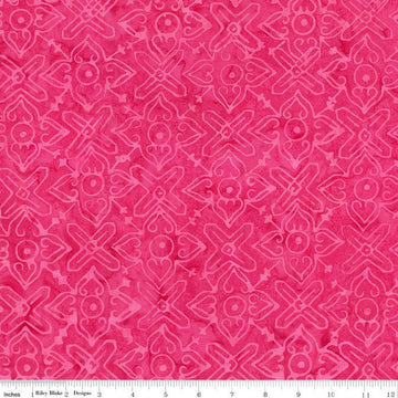 Image of Expressions Batiks Love Punch Punch quilting cotton fabric by The RBD Designers for Riley Blake Designs. Features hearts on a pink background. Cute Little Fabric Shop