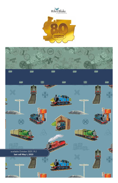 Thomas & Friends™ 80th Anniversary Layer Cake 10" Stacker Bundle 10-17010-42 - 42 piece Precut - Quilting Cotton - Licensed Product