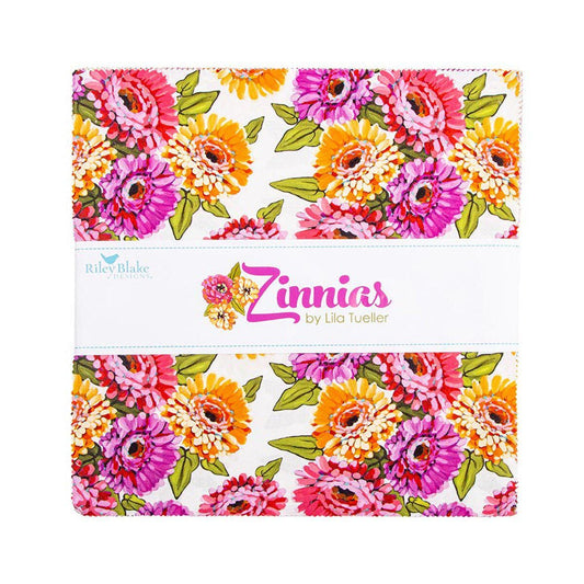Zinnias Layer Cake 10" Stacker Bundle - Riley Blake Designs - 42-Piece Precut  - Quilting Cotton Fabric