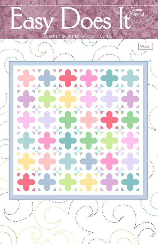 SALE Easy Does It Quilt PATTERN P180 - Wendy Sheppard - Riley Blake Designs - INSTRUCTIONS Only - Square Fat Quarter Friendly
